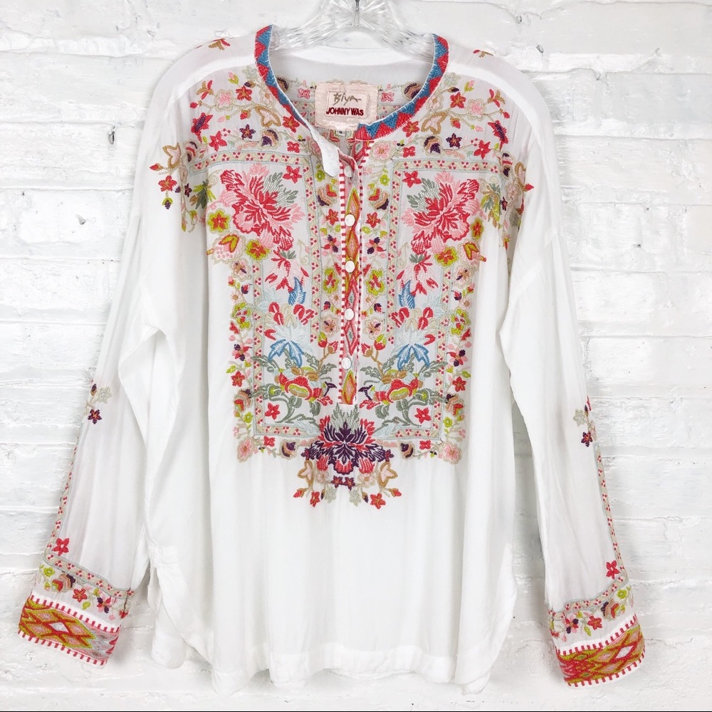 Johnny Was Biya Yoon Challis Blouse Size Small - Picture 3 of 8